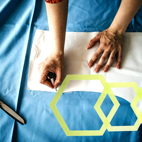 Tools Hexagon Ruler Sewing Patchwork Template 4Pcs Plastic Transparent Handmade Drawing Tools for DIY Crafting Quilting Art Supplies Tool...