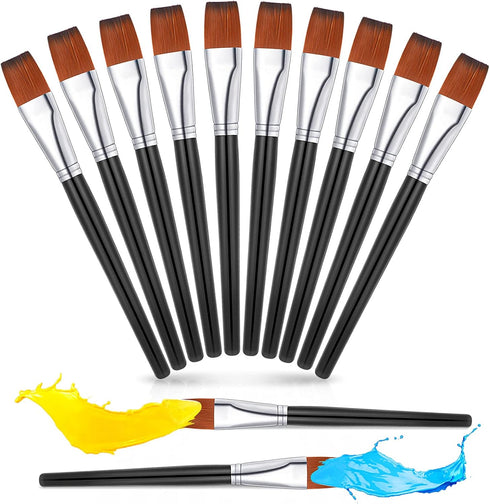 1 Inch Flat Head Paint Brushes Bulk Watercolor Acrylic Paint Brush Synthetic Nylon Hair Paintbrush Artist Painting Brush for Kids Detail Painting ...