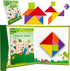 Wooden Puzzle Tangram Book, Travel Magnetic Puzzle, Travel Games Montessori Shape Pattern Blocks Jigsaw for Kids Adult Challenge IQ Educational To...