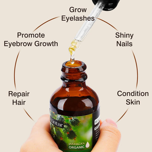 Jamaican Black Castor Oil,100% Pure and Natural Organic Castor Oil Cold Pressed Glass Bottles, Hair Growth, Eyebrow Care, Skin Care, Nourishes & H...