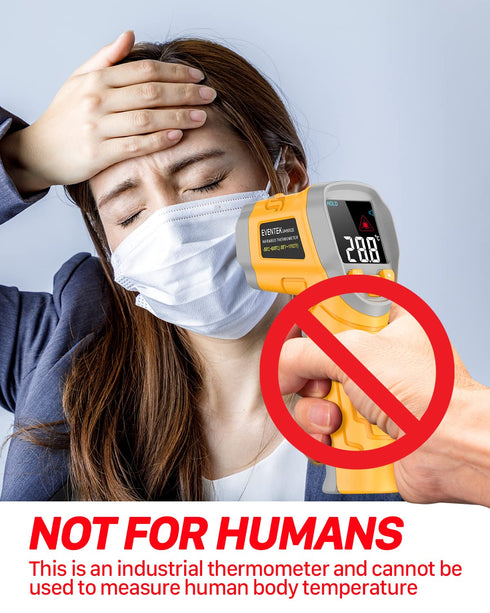 Eventek Digital Infrared Thermometer, -58??1112?(-50??600?) Non-Contact Laser Temperature Gun with Color Display & Adjustable Emissivity for Cooki...