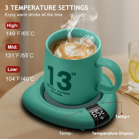 TRILINK Coffee Mug Warmer (No Cup), Electric Cup Warmer for Desk, 3 Temperature Levels, Auto Shut Off, Portable Mug Heater for Coffee, Beverage, M...