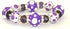 Linpeng Purple Glass Beads Polka Dots Bracelet, One Size...