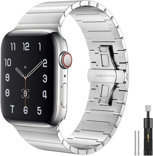 Fitlink Compatible with Apple Watch Bands 42mm 44mm 40mm 38mm, Upgraded Version Stainless Steel Metal Watch Band for Apple Watch Series 5/4/3/2/1 ...