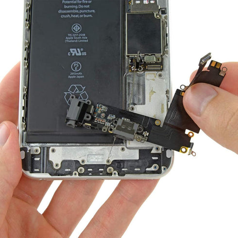 Johncase OEM Charging Port Dock Connector Flex Cable w/Microphone + Headphone Audio Jack Port Ribbon Replacement Part Compatible for iPhone 6 Plus...