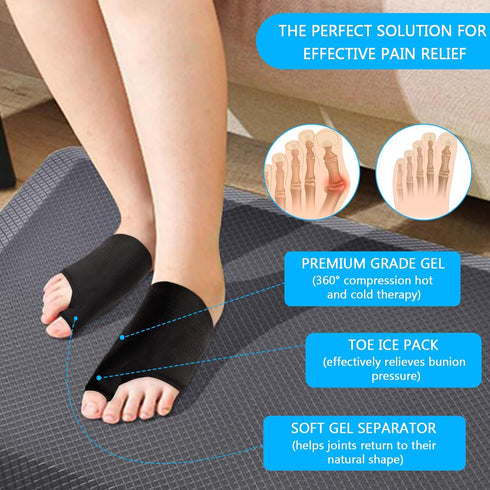 Foot Ice Packs Big Toe for Bunion Relief Gout Pain Relief, Reusable Toe Ice Pack for Hot & Cold Therapies, Gel Foot ice Pack for Swelling, Spraine...