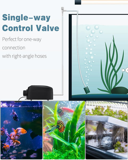 Pawfly Aquarium Air Control Valves Single Way Plastic Air Regulators for Aquarium Air Pump Fish Tank Air Flow Control Valves for 3/16" ID Airline ...