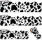 Whaline 98.4ft Cow Print Bulletin Board Borders 3 Sizes Black White Cow Die-Cut Bulletin Board Stripes Rolled Bulletin Board Trim for Cow Party Bi...