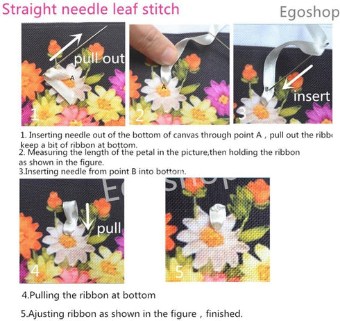 Ribbon Embroidery Kit Little Flower DIY Wall Decor with English Instruction...