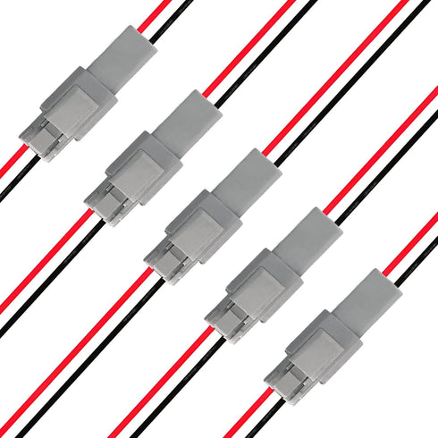 Deutsch DT 2 Pin Connector,2 Way DT Automotive Waterproof Electrical Connector Male Female Plug Wiring Harness,with 16 AWG Cable Wire,for Car,Truc...
