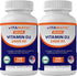 Vitamatic Vitamin D2 60 mcg (2400 IU) - Ergocalciferol - 180 Vegetarian Tablets (180 Tablets (Pack of 1)) (2 Bottles)...