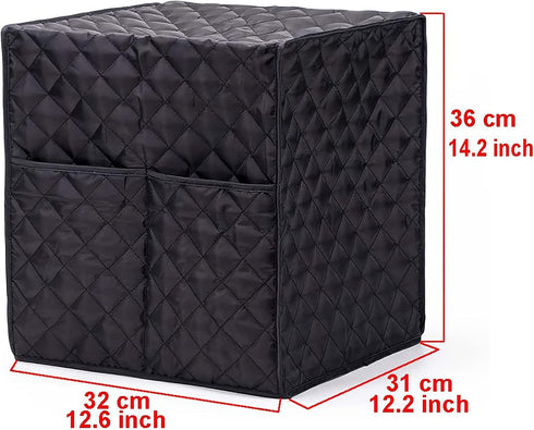 AOZBZ Coffee Maker Cover - Waterproof Cotton Cloth Coffee Maker Dust Cover Washable Foldable Kitchen Appliance Covers with 2 Storage Bags (Black)...