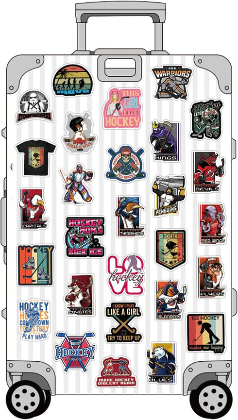 100Pcs Hockey Stickers Perfect for Water Bottle Cup Laptop Guitar Car Motorcycle Bike Skateboard Luggage Box for Teens Laptop Aesthetic Stickers...
