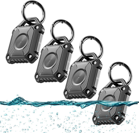 Airtag Holder 4 Pack,IP68 Waterproof Air Tag. Holder Keychain,Hard TPU Airtag Keychain, 360° Full Protection, Apple Tag Holder with Key Ring,Airta...