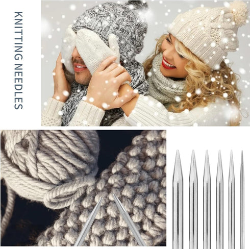 ASTER 6 Pieces Circular Knitting Needles Stainless Steel Round Knitting Needles10 mm 8 mm 6 mm 5 mm 4 mm 3 mm for Making Sweater Shawl Scarf......