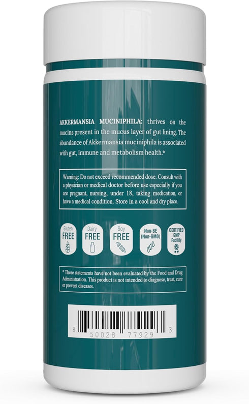 Akkermansia Muciniphila Probiotics for Digestive Health - 5 Billion TFU Akkermansia Probiotic for Leaky Gut Repair and Immunity, Prebiotics and Pr...