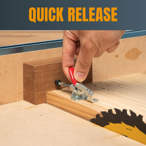 POWERTEC 6PK Toggle Clamp, 100lbs Holding Capacity, 301A Quick Release Push Pull Clamp for Woodworking Jigs and Fixtures, Pocket Hole Jigs, Weldin...