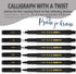 MISULOVE Calligraphy Brush Pens Set of 6(Soft & Hard) for Hand Lettering, Modern Calligraphy, Drawing, Beginner-Friendly Art Markers with Black Pi...