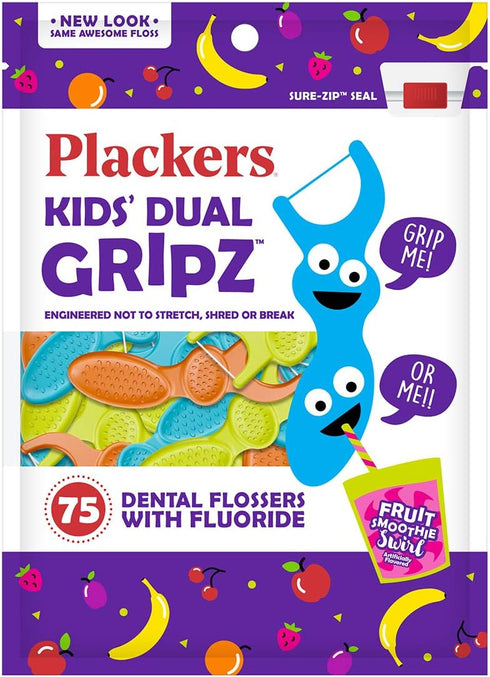 Plackers Kids Flossers - 75 Count - Pack of 3...
