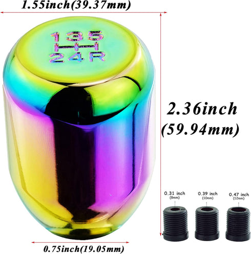 Abfer Weighted Shift Knob 5 Speed Shifter Knobs Car Gear Stick Handle Shifting Lever Fit Most Manual Vehicle, Multicolor...