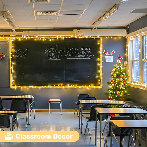 JMEXSUSS Warm White Indoor String Lights for Bedroom, Classroom Lights 8 Modes Twinkle Fairy Lights Plug in, 33ft 100LED Christmas Lights Outdoor ...
