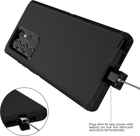 MXX Case Designed for Galaxy S22 Ultra,Full Protection Heavy Duty Shockproof Rugged Bumper Dust Proof Cover Case for Samsung S22 Ultra 5g 6.8" (Bl...