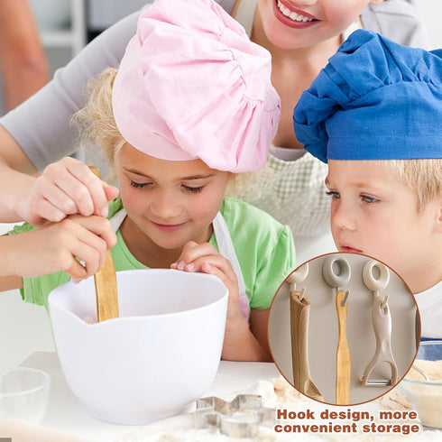 2Pcs Wooden Spatula for Cooking, Sourdough Spurtles Kitchen Tools Wooden Spurtle Spatula Dough Stir with Hanging Holes Sourdough Spatula, Kitchen ...