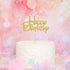 Gold Happy Birthday Cake Topper - Golden Glitter Birthday Party Cake Decoration Supplies, Cake Smash Decoration Photo Booth Props, Gold Paper Cake...