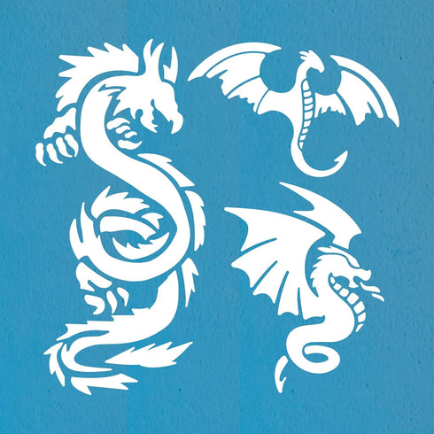 BENECREAT 6x6" Dragon Metal Stencils, Chinese Dragon Stencils for Wood Canvas Wall Painting Crafts and Decorations...