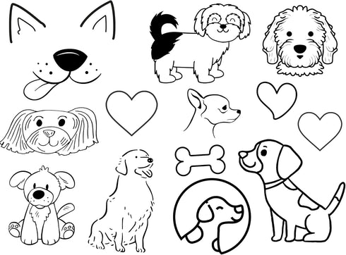 Dog Hand Embroidery Patterns Transfers Kit 26 Pieces on Stick and Stitch Water Soluble Sewing Stabilizer Paper for Beginners and Adults Hand Sewin...