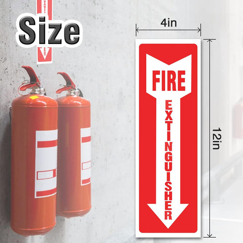 Fire Extinguisher Sign with Down Arrow, Safety Stickers, 15 Pack 4" x 12" Fire Extinguisher Signs Stickers, Durable Self Adhesive Decals, Weatherp...