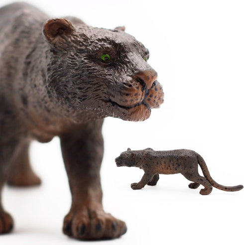 Gemini&Genius Leopard Animal Toy, Black Leopard Figurine Toy, Wildlife Action Figure Toy, Great Gifts, Collection, Cake Topper, Storytelling Props...
