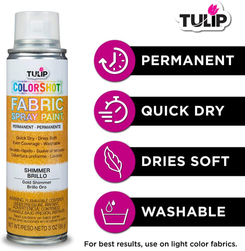 Tulip ColorShot Instant Fabric Spray Color 3oz. Gold Shimmer...