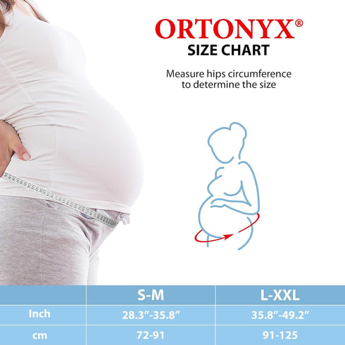 ORTONYX Maternity Support Belt - Back, Pelvic, Hip, Abdomen, Sciatica Pain Relief - Belly Band for Pregnant Women - S/M Black...