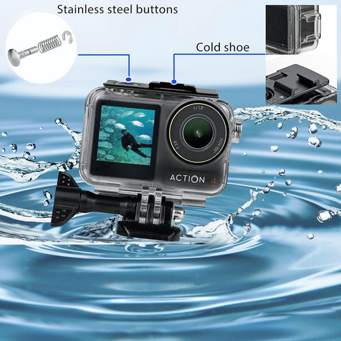 PCTC 45M(148ft) Waterproof Case for DJI Osmo Action4, Accessories for DJI Osmo Action3/4 Waterproof Case,Protective Underwater Dive Housing Shell ...