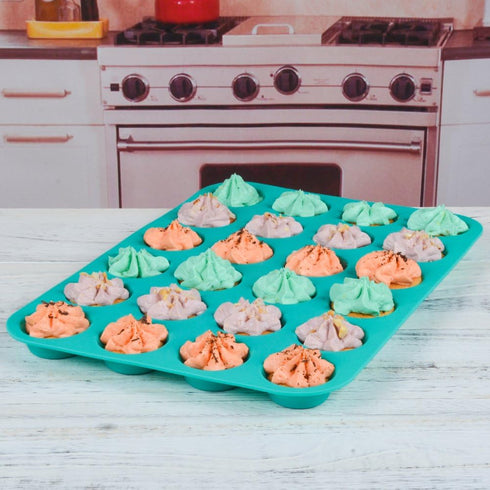 CAKETIME Silicone Muffin Pan Cupcake Pan Set - Mini 24 Cups and Regular 12 Cups Muffin Tin, Nonstick Food Grade Molds with 12 Baking Cups...