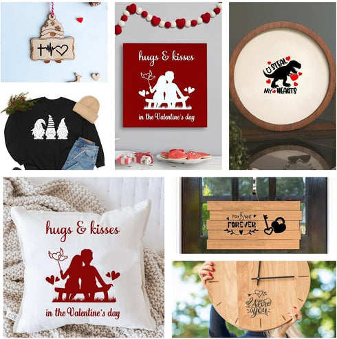 4PCS Valentine Self-Adhesive Silk Screen Stencils,Love Reusable Stencil Heart Holiday Templates Happy Valentine Mesh Stencils for Painting on Wood...