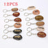 12pcs Engraved Inspirational Keychains, Natural River Stone Key Rings, Wholesale Faith Rocks, Novelty Healing Stone Key Chain Bulk, Assorted Sayin...