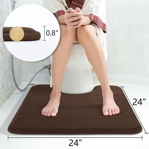 Yimobra Memory Foam Toilet Bath Mat U-Shaped, Soft and Comfortable, Super Water Absorbent, Non-Slip, Machine Wash and Easy to Dry for Bathroom Com...