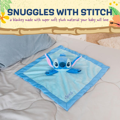 KIDS PREFERRED Disney Baby Lilo and Stitch 12 Inch Stitch Baby Lovey Security Blanket Snuggle Toy Stuffed Animal for Newborn Infants and Babies...