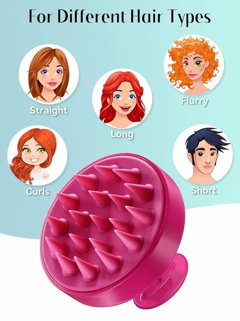 HEETA Scalp Massager Hair Growth, Soft Silicone Scalp Scrubber Shampoo Brush for Exfoliation, Dandruff Removal Head Massage Stress Relax, Wet & Dr...