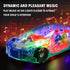 Light Up Transparent Car Toy - Fun and Interactive Electric Car Toy for Kids- Music Car with LED - Colorful Moving Gears -Tummy Time Crawling Baby...