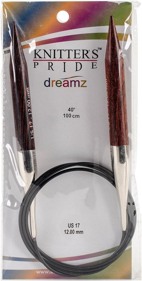 Knitter's Pride-Dreamz Fixed Circular Needles 40", Size 17/12mm, Black...