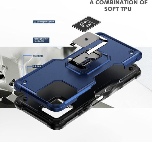 Case for T-Mobile Revvl 6 Pro 5G Case Revvl 6X Pro 5G Case with Screen Protector Kickstand Holder Built-in Magnetic Car Mount Shockproof Camera Pr...