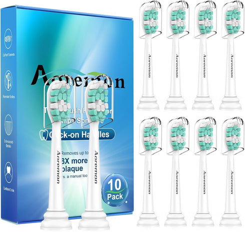 Aoremon Toothbrush Heads for Sonicare C2 Replacement Heads -Compatible with Phillips Sonicare Click-on Electric Toothbrush-10 Pack...
