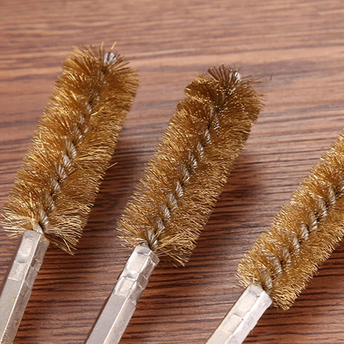 6Pcs Stainless Steel Bore Brush Bristles Wire Brush Wire Tube Cleaning Brush Washing Polishing Tools with 1/4 inch Hex Shank Handle for Power Dril...