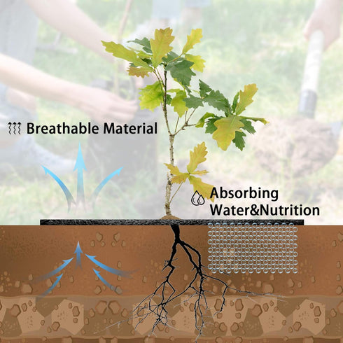 Tree Weed Barrier Mat, Non-Woven Degradable Garden Weed Barrier Landscape Fabric Mulch Ring Tree Protector with Stakes (6 Pack, 16 Inch)...