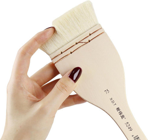 XDT#5249 Hake Artist Paint Brush 3 Piece Set Medium Soft Premium Goat #1.18in #2in #2.95in, Acrylic Oil Watercolor...