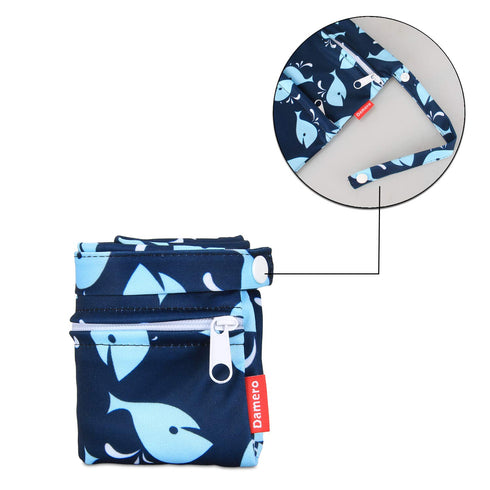 Damero 3Pcs Wet Dry Bag with 2 Zippered Pockets and Snap Handle for Cloth Diaper, Swimsuit, Clothes, Ideal for Travel, Exercise, Daycare, Roomy an...