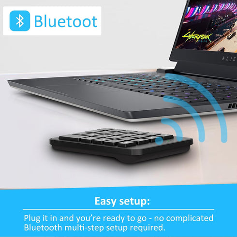 Bluetooth Number Pad with Battery, 23 Keys Wireless Numeric Keypad Upgraded Version of 10 key Keyboard Financial Accounting Numpad Compatible for ...